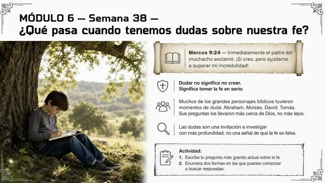 Semana 38 · Las dudas sobre nuestra fe